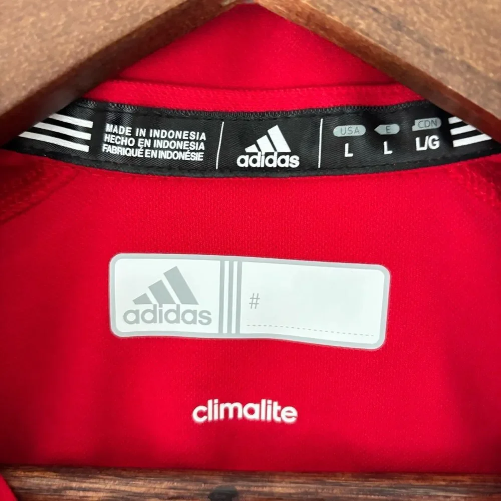 Adidas NC State Wolfpack Climalite Polo Shirt Red Collegiate Athleisure Size L